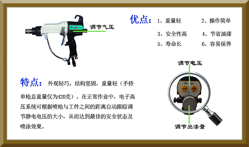 靜電噴槍產(chǎn)品特性